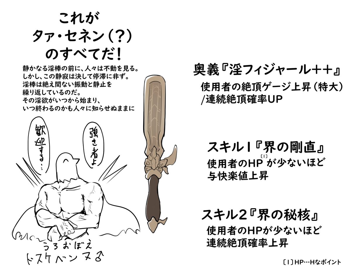 タァ・セネンのシルエットがアレに見えたことを教えられてから始まった、「こんな感じの導入から始まるエロ同人が描けたらいいなぁ」というお話 