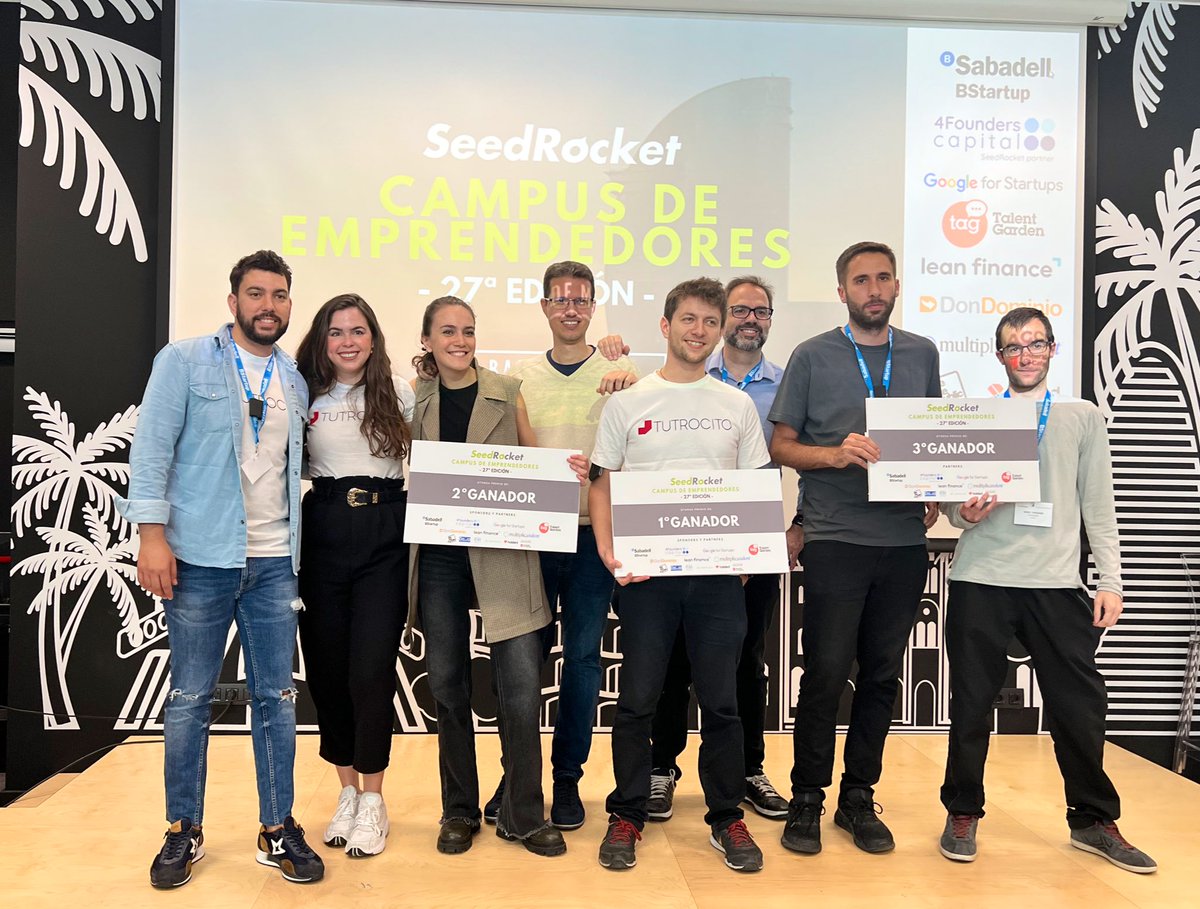 seedrocket's tweet photo. 👏 ¡Enhorabuena a los 3 equipos ganadores 27 edición del Campus de Emprendedores!

🥇 @Mtutrocito
🥈 #Mogu
🥉 @Capboardio 

#SeedRocketCampus https://t.co/zkIkUXIRsy