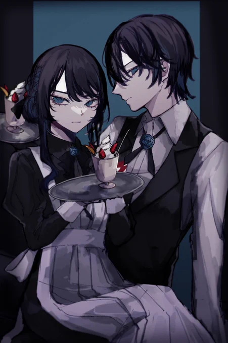 #Adoart 
噂のアド君をアドちゃんと並べて描いてみました 