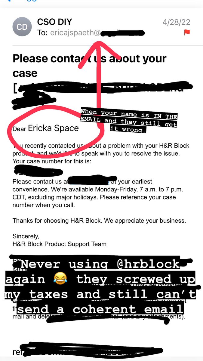 ericajspaeth's tweet photo. @HRBlock could not be worse at their ONE job 😂😂 never using them again but this is just absolutely hilarious. https://t.co/AgeabUxP33