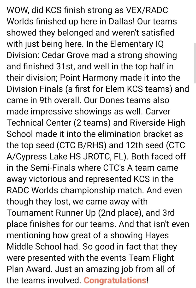 KCS Robotics and Project Lead The Way Programs tweet media