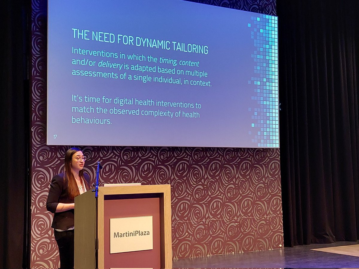 Anne_van_Dongen's tweet photo. @OlgaPerski highlighting the need for dynamic tailoring of eHealth interventions. Great keynote at @HealthByTech conference. #eHealth #HealthbyTech https://t.co/lf3Ey6kGKD