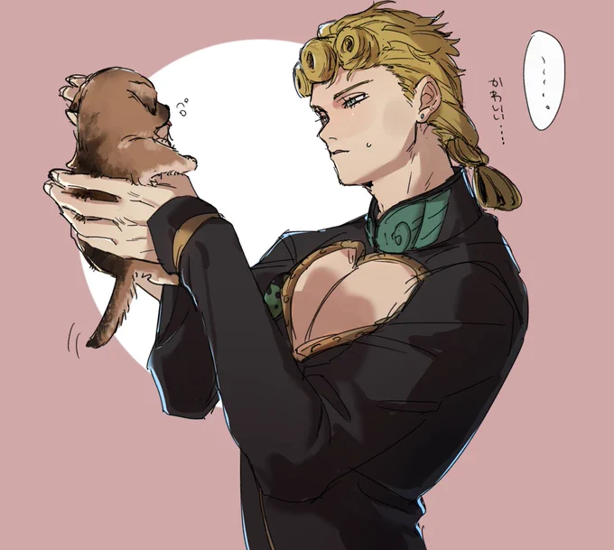 仔犬拾ったジョルノ 新生ぱっしょ～ねに何故かDIOもいる#jjba  #jjbafanart 