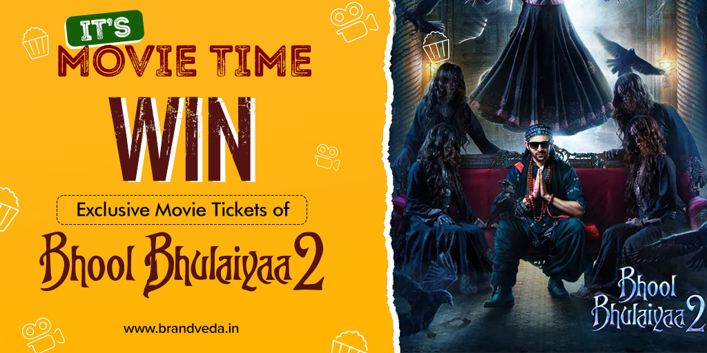 Brandvedaahm's tweet photo. WIN Exclusive Movie Tickets of Bhool Bhulaiyaa 2 
Brandveda is giving away EXCLUSIVE Tickets to the blockbuster Bhool Bhulaiyaa 2!! All you have to do is follow a few simple steps!!

click on the link below to participate
https://t.co/jEZHabPqnv https://t.co/sZgbdMdl7c