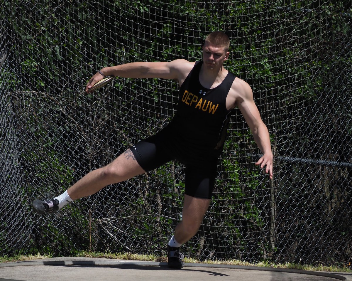DePauwAthletics's tweet photo. Results from yesterday's competition:
👟 2 @DePauwXCTF  team members competed on day 1 of the Carius/Gregory Invitational. DeCoursey took 1st in discus &amp; Ocasek finished 5th in the steeplechase. Grammel, Pasch, &amp; Stoffregen compete today @ 11am
📺 https://t.co/wB6MevPDpk
#d3tf https://t.co/5OozcO3i3v