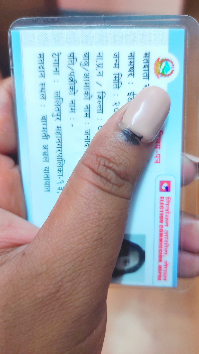 link2eeda's tweet photo. आज मत खसालियो। आजको मतदान भोलिको नया शुरुवातको लागी #MyVoteCounts #NepalElection2079🇳🇵हामी #स्थानियचुनाव https://t.co/7FvzxWC4ni