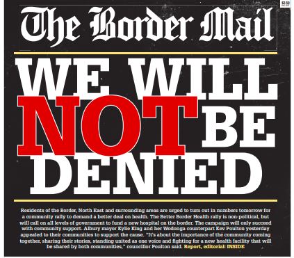 Julie (@jcoe00) on Twitter photo Tomorrow's front page tonight. Make sure you get to the rally on Sunday because our community and our health workers deserve so much better. Tomorrow's front page tonight. Make sure you get to the rally on Sunday because our community and our health workers deserve so much better.