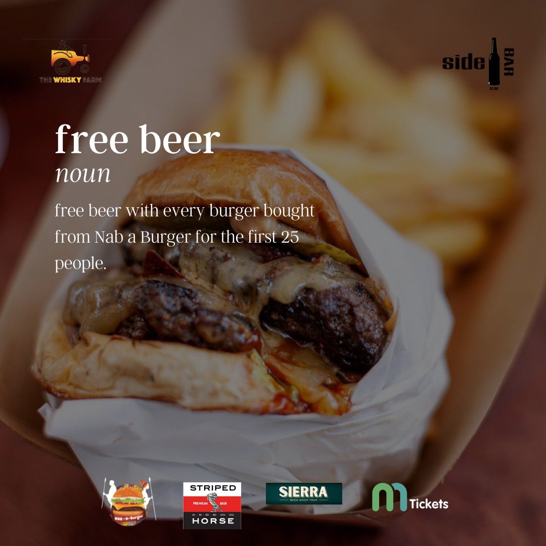 akala_nigel's tweet photo. Partnering w Sierra beer and Nab to give some offers 

5 beers for 1000 
25 free beer cocktails for first 25 guests to arrive 
25 free beers for every burger bought 

#sidebarbrunch #letsdarty https://t.co/jFbAIt5KvS