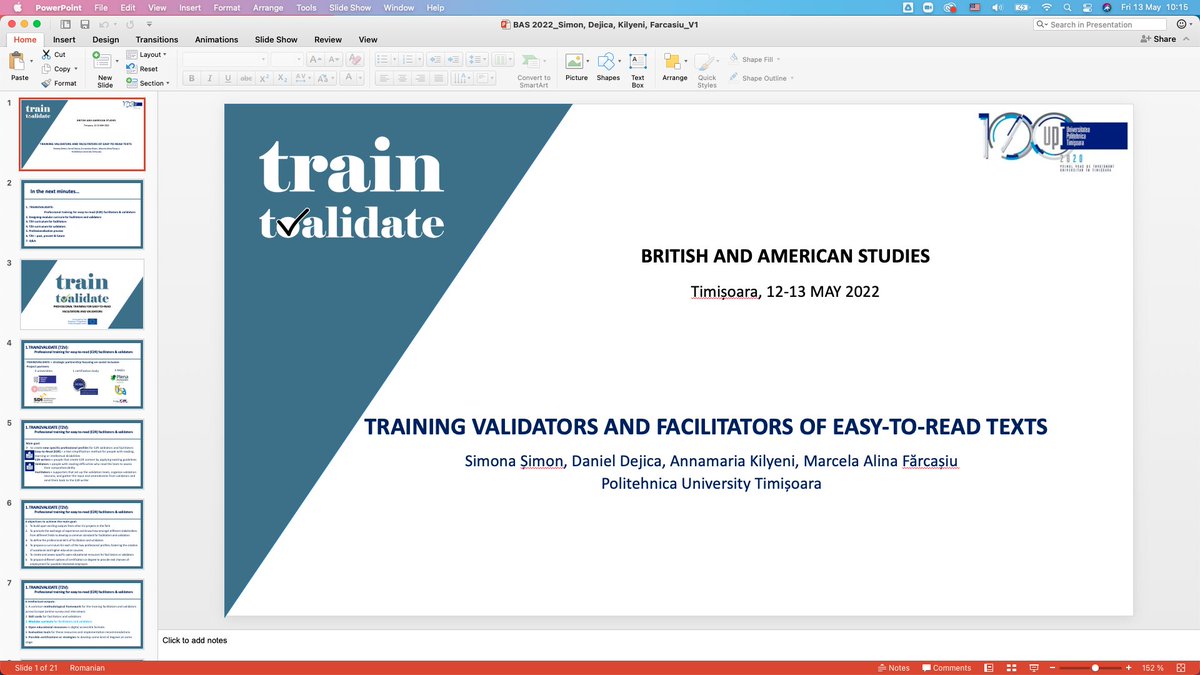 ToValidate's tweet photo. The @UPTimisoara team spreading #Train2Validate at the 31st British and American Studies international conference, organized by @uvtromania, Romania 👏👏
They talked about the latest #T2V #ErasmusPlus achievements
👉Skills cards
👉Curricula for E2R #validators and #facilitators https://t.co/LvB6xQBz2R