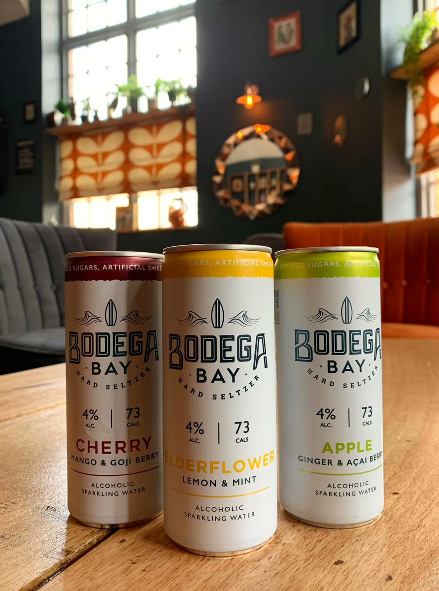A delicious treat for a Friday afternoon; <a href="/BodegaBayDrink/">Bodega Bay Hard Seltzer</a>

"The Hard Seltzer for Healthy Hedonists"

*Vegan
*Gluten-free
*No preservatives, colours, sweeteners or sulphites
*And only 96 calories per can 👌

Which flavour would catch your eye?

#ThirtyFive #FreeFrom #FridayFeeling