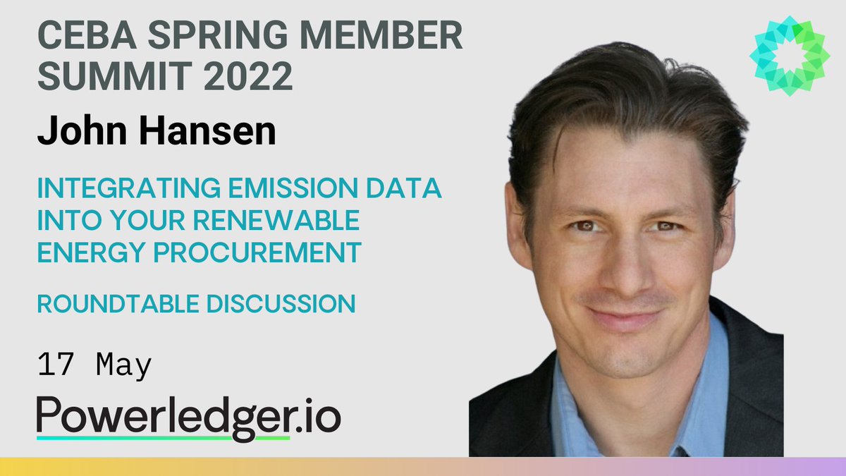 Powerledger_io's tweet photo. Powerledger’s Business Development Executive, John Hansen, will hosting a workshop at @CleanEnergyBA Spring Summit, exploring the process of integrating carbon data into your renewable energy procurement strategy. 

Register: https://t.co/krU6sEddKF

#renewableenergy #blockchain https://t.co/2Z64AeiCDY