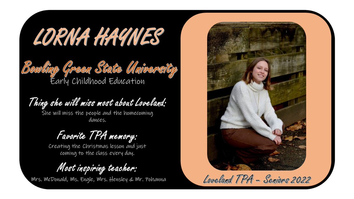 TPALoveland's tweet photo. TPA Senior Spotlight: Lorna Haynes https://t.co/BgwOoK0ibZ