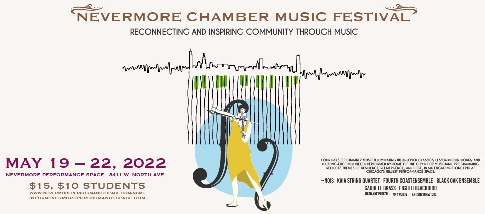 Concert Next Friday 5/20, 7pm Nevermore Chamber Music Festival - mailchi.mp/c63e6cb9eeb5/c… And... KAIA has a BIG ANNOUNCEMENT!! #chicago #livemusic #stringquartet #musicfestival #classical #latinamerica