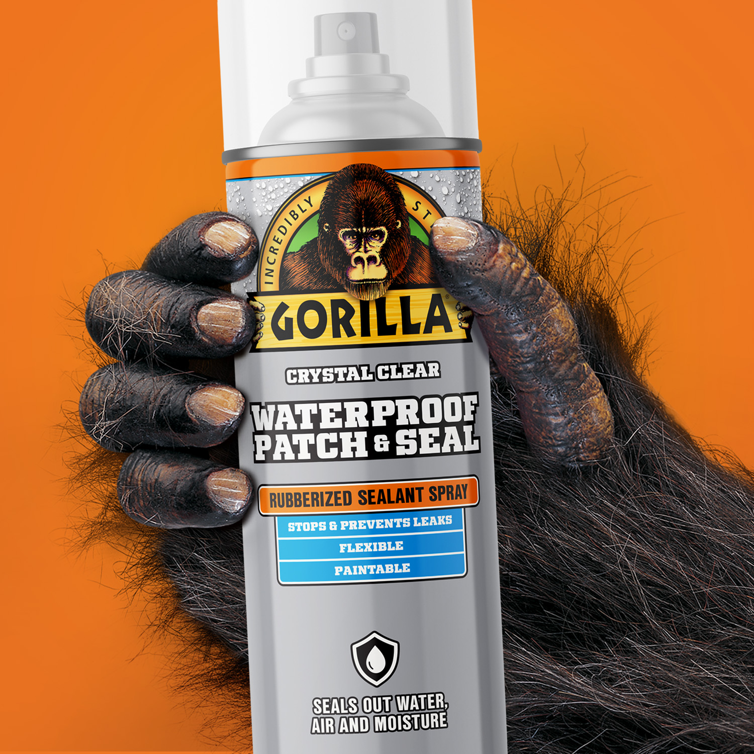 Gorilla Glue on X: Gorilla Waterproof Patch & Seal Spray is a flexible,  rubberized coating that seals out water, air and moisture. Once applied,  the self leveling formula smoothly covers small gaps