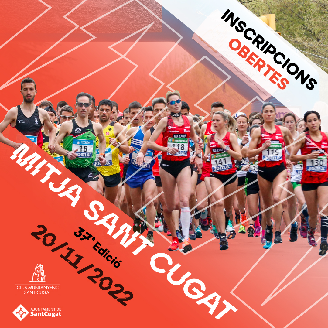 🔊La Mitja Marató de Sant Cugat 2022 obre inscripcions!🔊

El diumenge 20 de novembre volem retrobar-nos amb tu en la 37a edició de la mitjana santcugatenca. Podràs triar entre 21k, 10k i 5k, a més d’una Kids Race.

Inscriu-te!👉🏻bit.ly/3kUWxm8

#MSC
#MitjaSantCugat