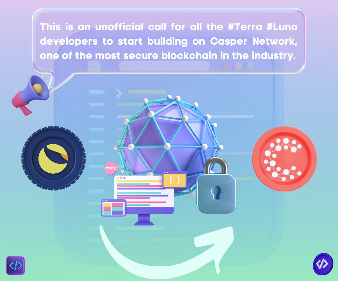 CSPR_MOON's tweet image. If you are a #Terra  Developer you should know this. If you aren&apos;t, help me sharing for reaching more people and spreading the message #lunacoin #terraluna 

Build on Casper #CasperNetwork #casper $Cspr
@DEVXDAO