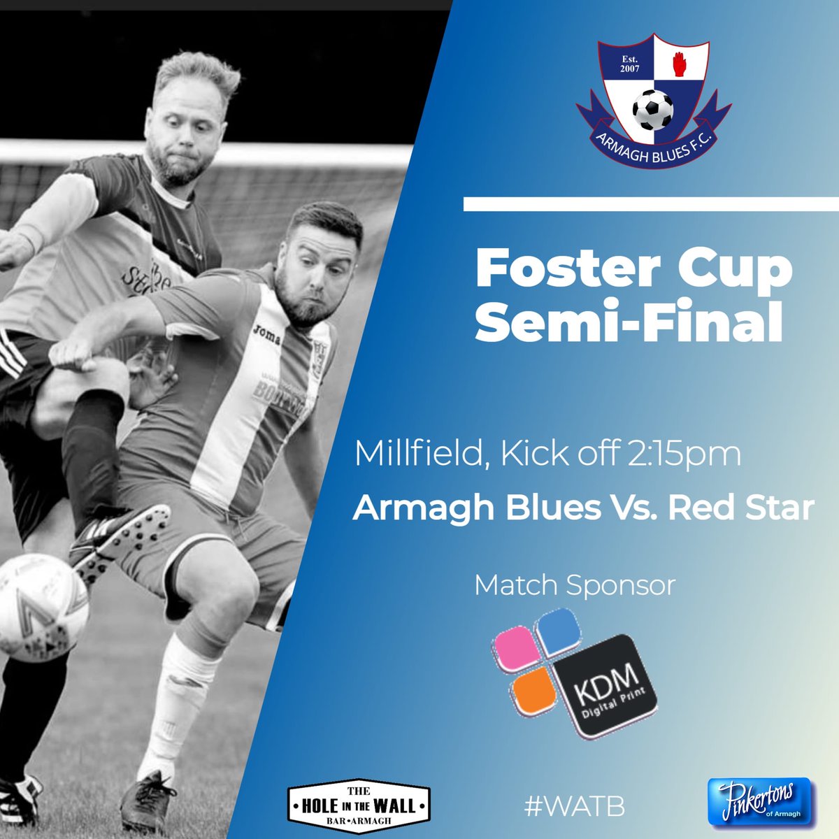 ArmaghBluesFC's tweet photo. This weekends Foster Cup SF fixture | #WATB 🔵⚪️ https://t.co/FhTCdaIDB7
