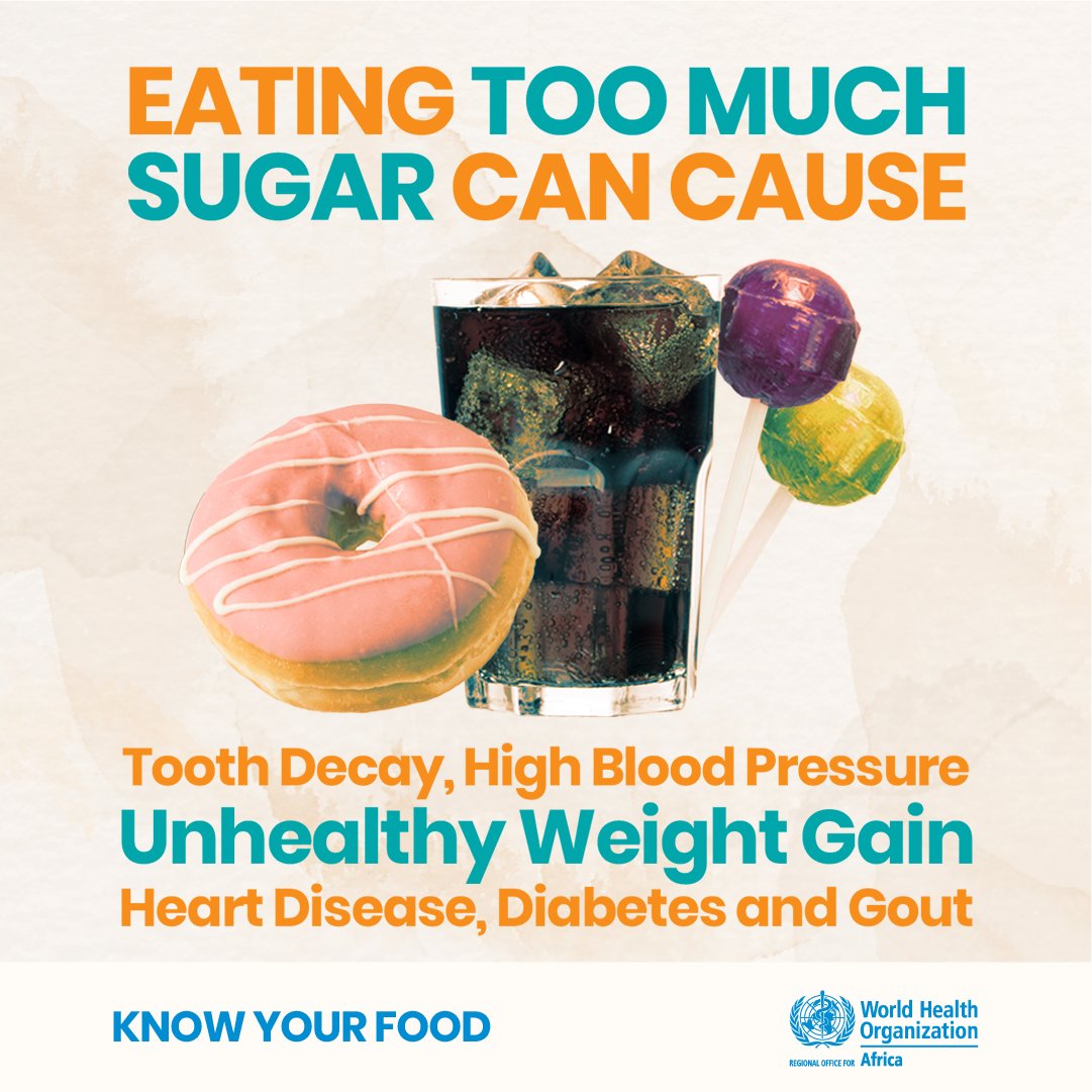 WHOAFRO's tweet photo. Be sure to avoid foods that contain high amounts of #sugar this weekend &amp; every other day ✅ 

 #KnowYourFood https://t.co/DhfPJRrPn6