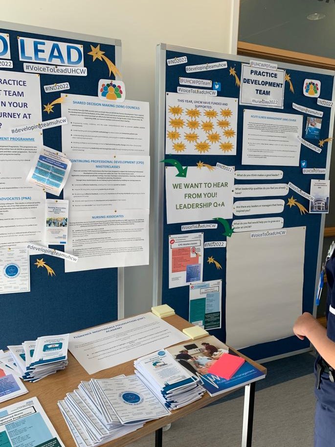 UHCWPDTeam's tweet photo. We had a great time celebrating #IND2022 and highlighting how PDT support all Nurses @nhsuhcw with a #AVoiceToLead yesterday 

We hope all Nurses felt the pride and gratitude that we did listening to everyone speak at the celebration morning and the Cathedral in the afternoon 🤩 https://t.co/vIp2QKThcM