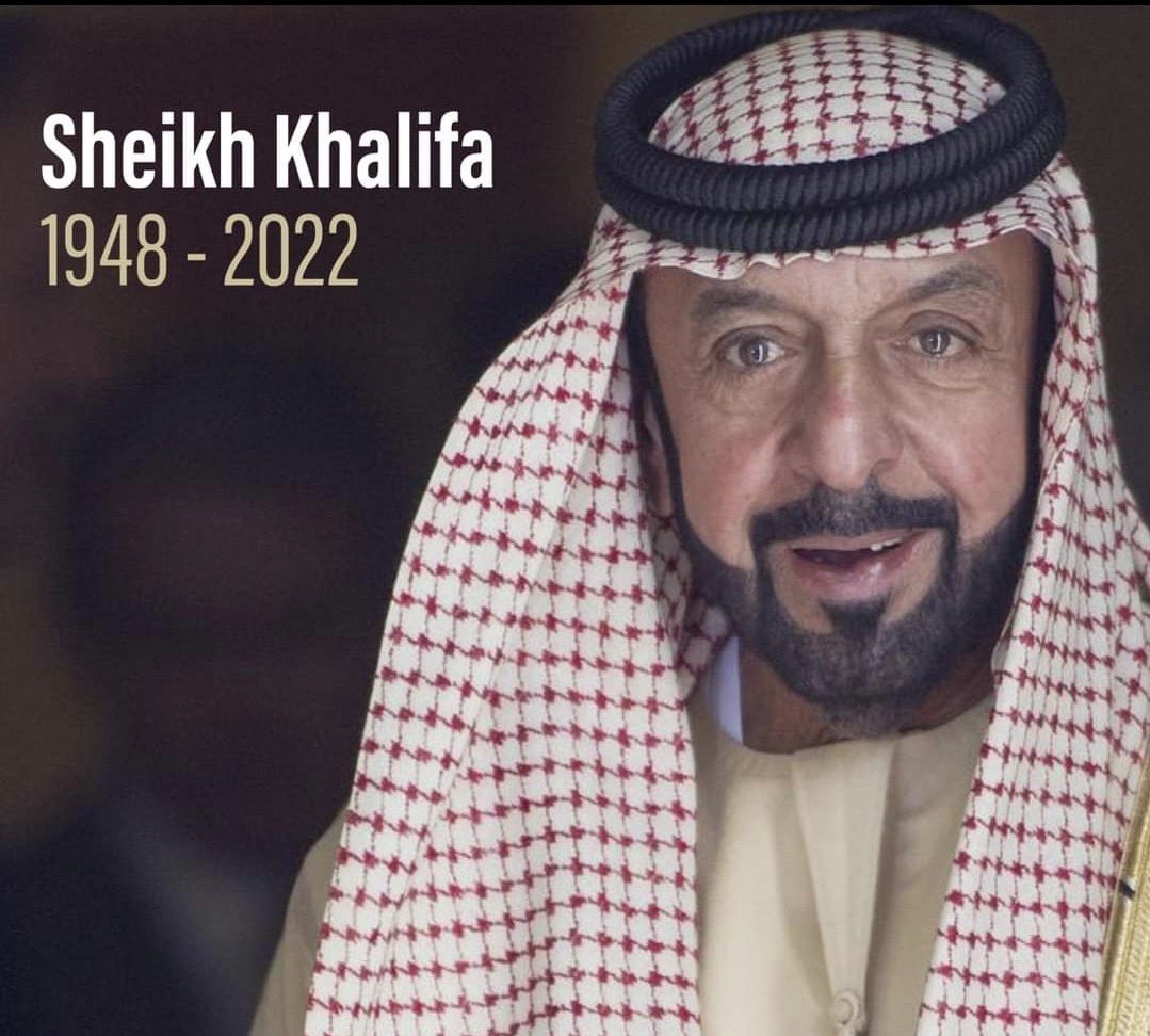 Walesschool's tweet photo. Our deepest condolences to the leadership and people of the United Arab Emirates on the death of His Highness Sheikh Khalifa Bin Zayed, President of UAE 🇦🇪. May he rest in peace. #sheikhkhalifa #AbuDhabi #uae https://t.co/1fk4K73HFk