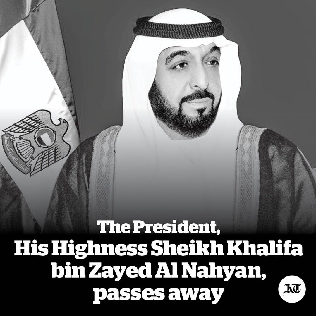 Ali_theDesigner's tweet photo. UAE President His Highness Sheikh Khalifa Bin Zayed Al Nayhan Passes Away.
May Allah Rest His Soul in Peace and Grant him Jannah Ameen.

 #انا_لله_وانا_اليه_راجعون https://t.co/JjTKjy0MhS