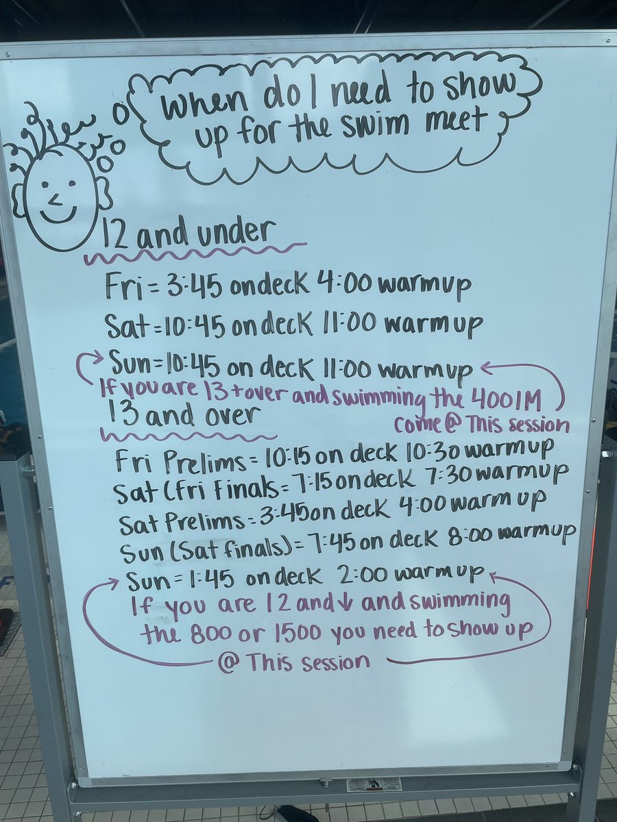 “When do I need to show up for the swim meet” #FestivalofSpring