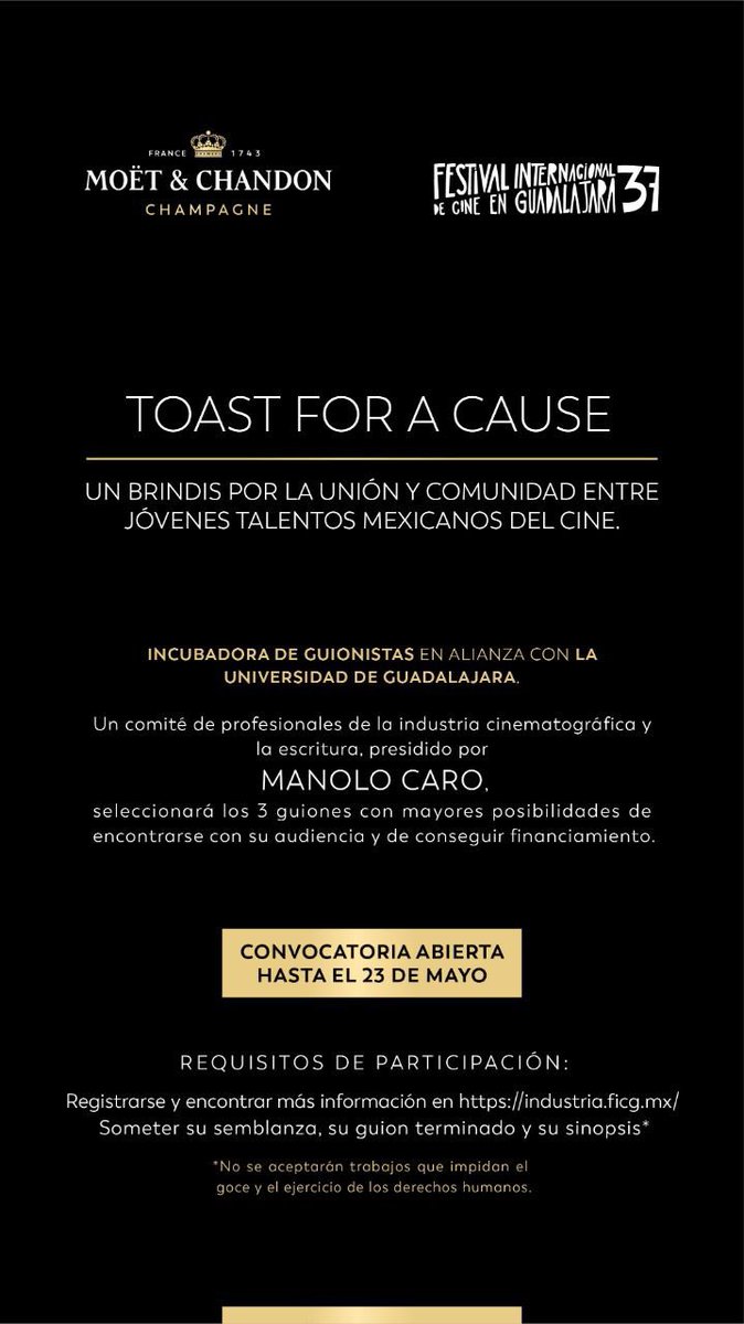 oscaruriel's tweet photo. Nos vemos todos en @FICGoficial !!! Y celebremos #ToastForACause de @RP_MoetChandon https://t.co/5zliO2fUbb @estrellablue @ManoloCaroS @coloursmexico https://t.co/Ao435MNvXg