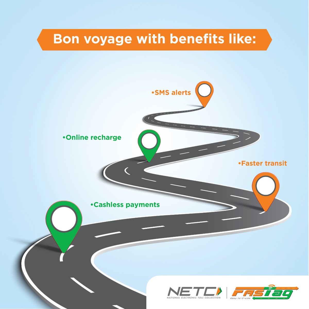 FASTag_NETC's tweet photo. Don’t let your long-awaited trips get hindered by long waiting queues. #RechargeYourNETCFASTag today! https://t.co/Kv0nnQphrv
