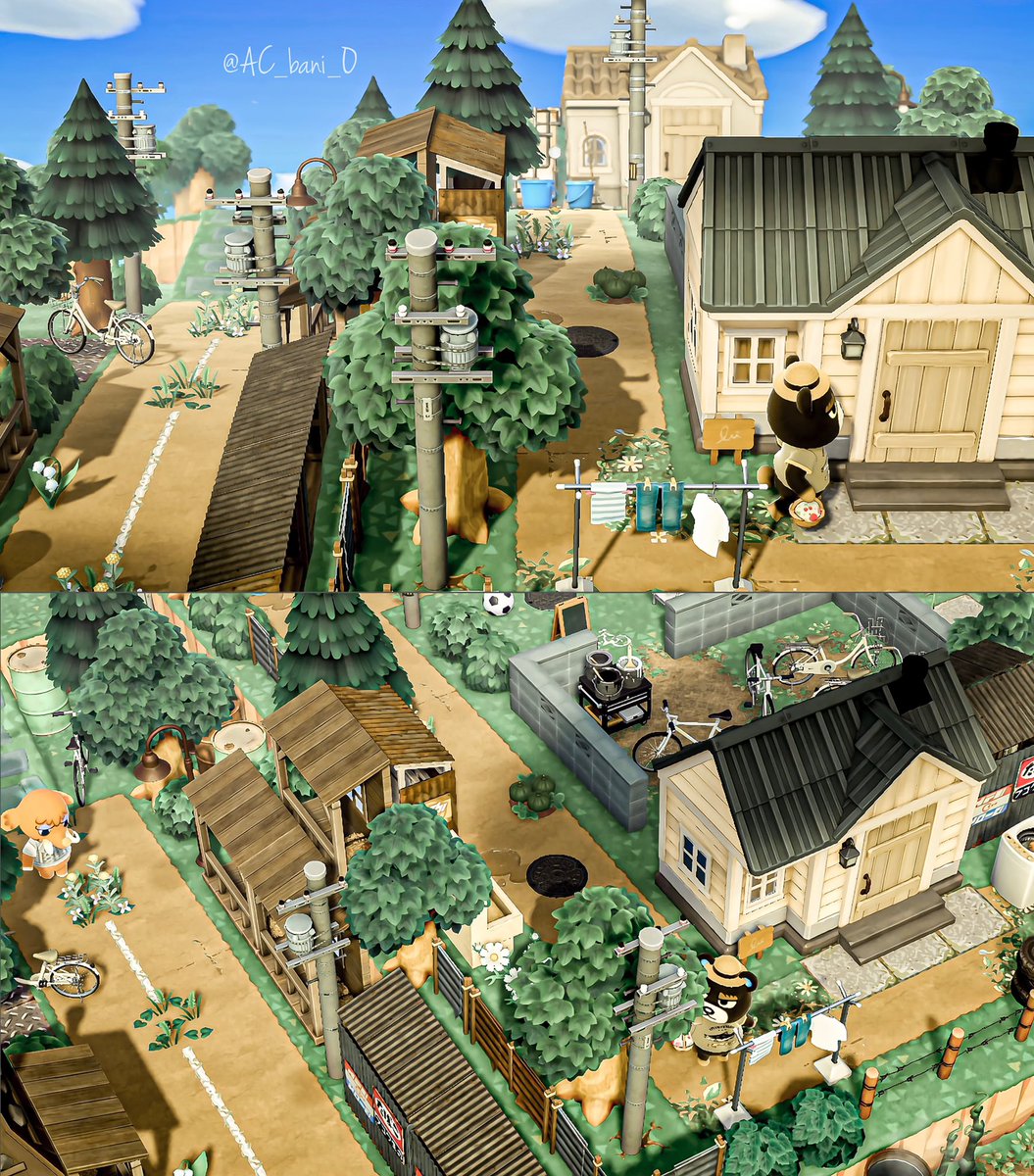 AC_bani_O's tweet photo. 高低差のある直線道🏘
まっすぐな道と青空は相性よき☺️

#AnimalCrossing 
#ACNH https://t.co/iKPs40nlFT