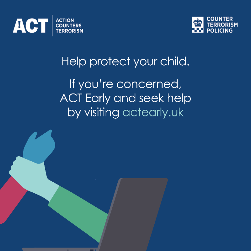 TerrorismPolice's tweet photo. Social media can be used by radicalisers to target vulnerable young people to encourage them to support extremist ideologies.

 Know the risks and how to spot the signs:

 #ACTEarly