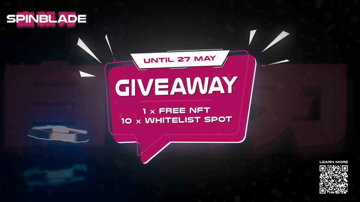 spinbladeio's tweet photo. #Spinblade GIVEAWAY starts now with BIG prizes!

🏆 1 x FREE NFT DROP
🏅 10 x WHITELIST SPOT

Click on the link below and complete all tasks on #Gleam. More entries = Higher chance to WIN!

👉https://t.co/m43HfvMiGm

#NFTdrop #NFTGiveaway #FreeNFT #WhitelistGiveaway #P2E #P2EGame https://t.co/yk56mvpJdo