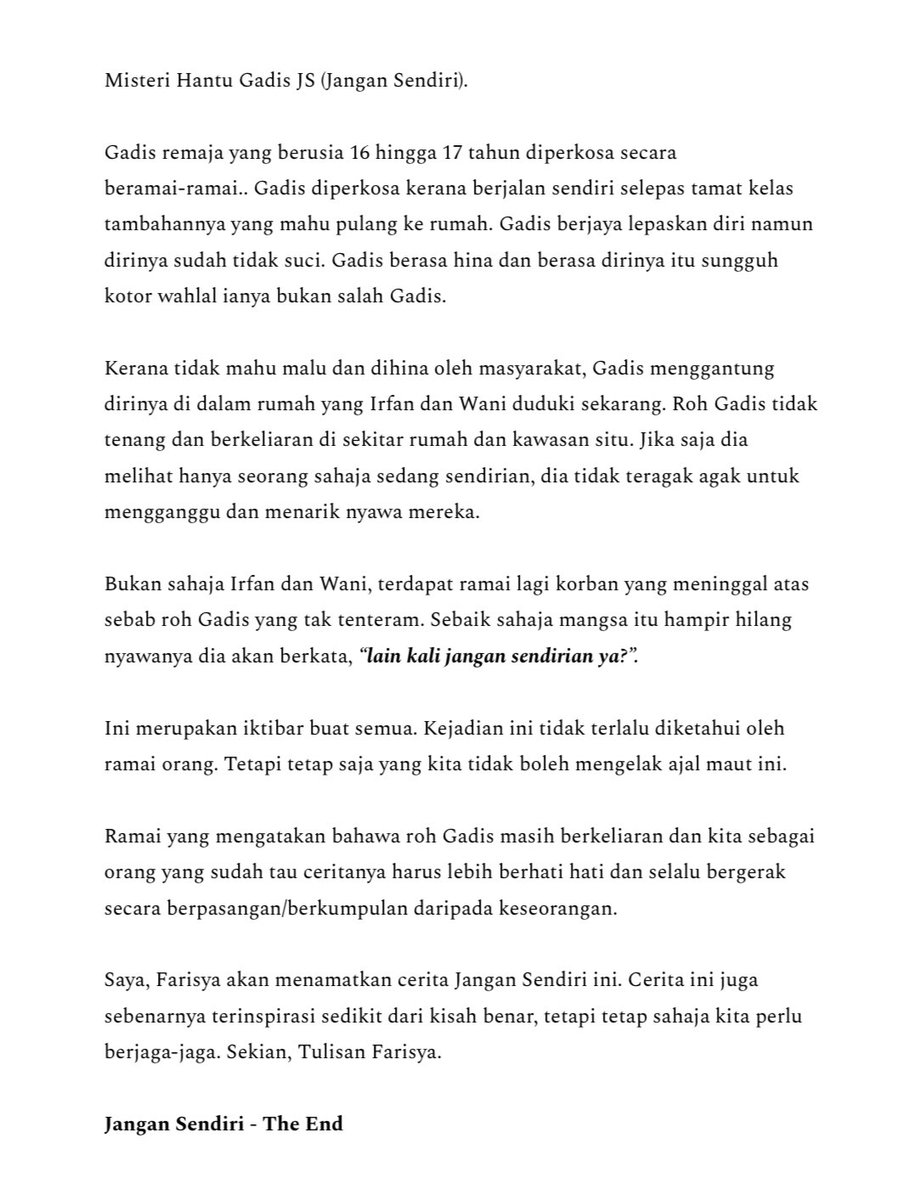 farrpqiss's tweet photo. 10. “Misteri Hantu Gadis JS” https://t.co/a7dLQnFELG