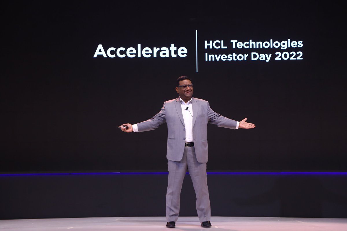 hcltech's tweet photo. Prateek Aggarwal, CFO, HCL Technologies, closed out our 2022 Investor Day, #HCLAccelerate, providing a deep dive into financial performance and guidance. https://t.co/ekxONYnWxR