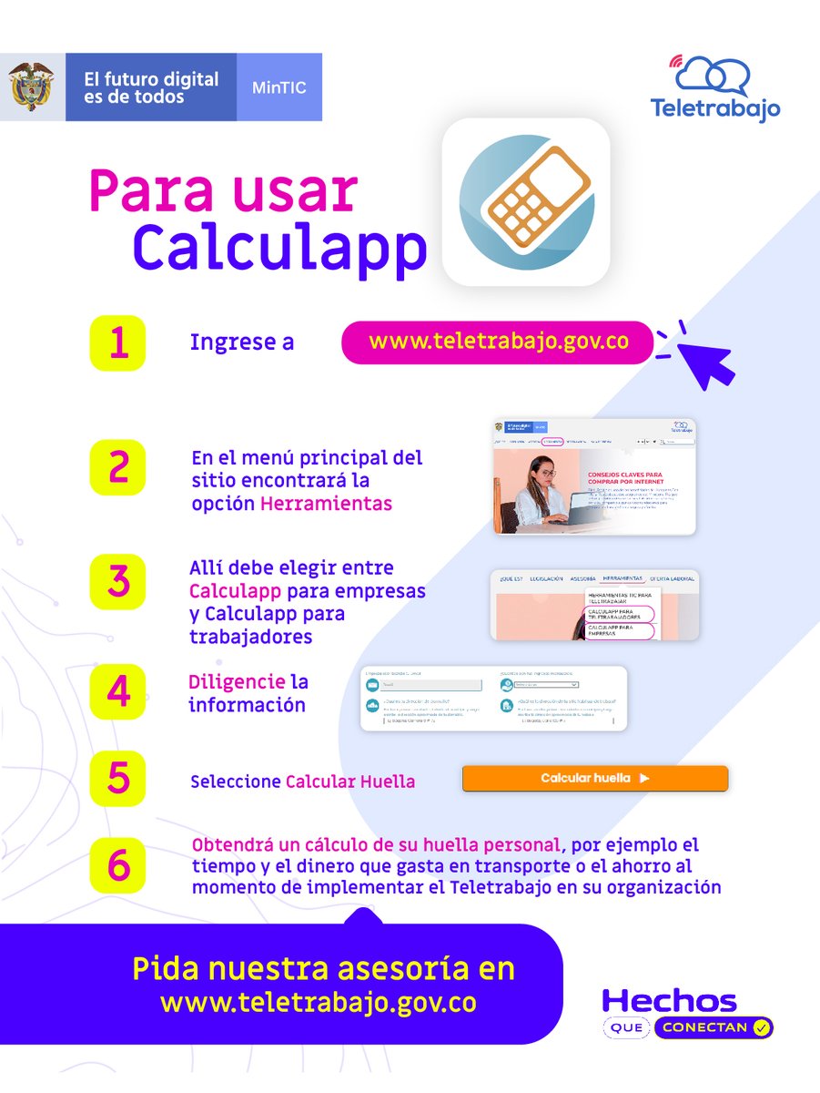 TeletrabajoCo's tweet photo. 👩🏽💻 Si eres teletrabajador y no conoces 📲 #CalculApp ingresa a https://t.co/PEPUQymK6F ¡Es momento de aprender a usarla!, cuantificar el ahorro que tendrías en un año y el impacto en tu calidad de vida. 🗞️ Aquí te compartimos como hacerlo: https://t.co/OoHzk7sUrc https://t.co/VbqUtAAvpP