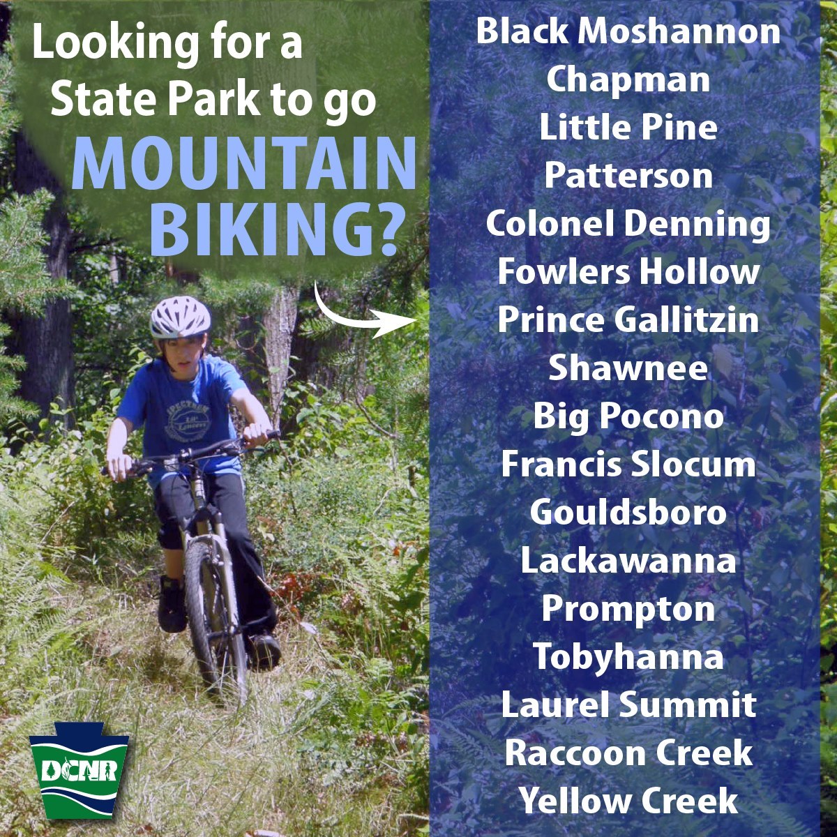 DCNRnews's tweet photo. #MountainBiking captures all of the pleasures and health benefits of bicycling, but adds a flare of outdoor adventure! 🚵‍♀️🚵‍♂️ 
Here are some #PAStateParks where you can find access to mountain biking trails. Learn more ➡ https://t.co/owRjUIMfqi #BikeMonth #GetOutdoorsPA https://t.co/PkUgoryQoq