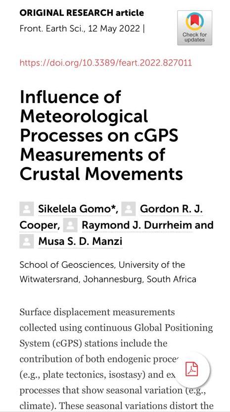 Geophysics101's tweet photo. Did you know that even while sitting still, you are moving about as fast as your nails grow. We measure this with GPS

However, you have to correct for atmospheric effects, which are dependent on whether your climate is dry or tropical

Check out recent study from @WitsGeoscience https://t.co/7PBAJtAa3x