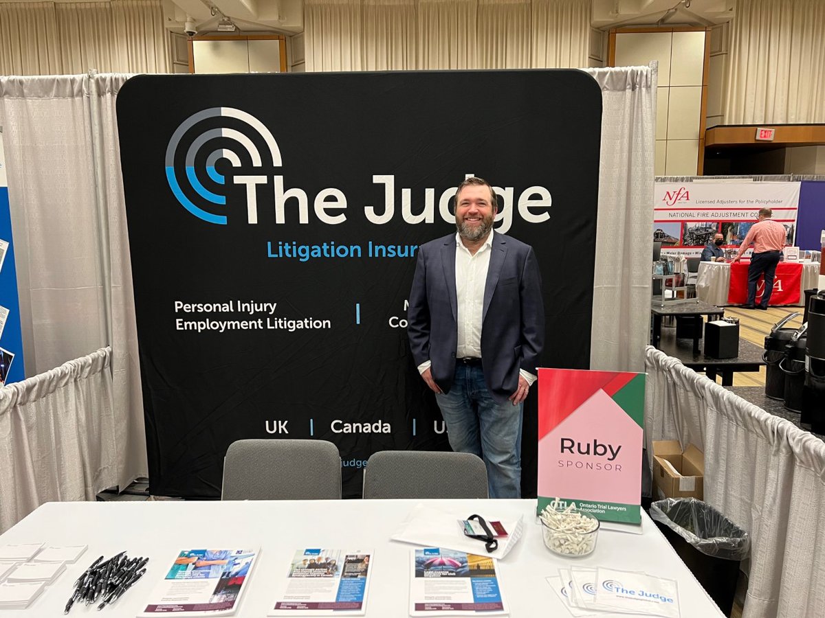 OntarioTLA's tweet photo. 2022 Ruby Sponsor The Judge is at booth 405 and is ready to speak with OTLA members about the services they provide. You can also visit their website here - https://t.co/DZ8BUP7kQ6 #OTLASpringConf https://t.co/SP5FVLyAlh