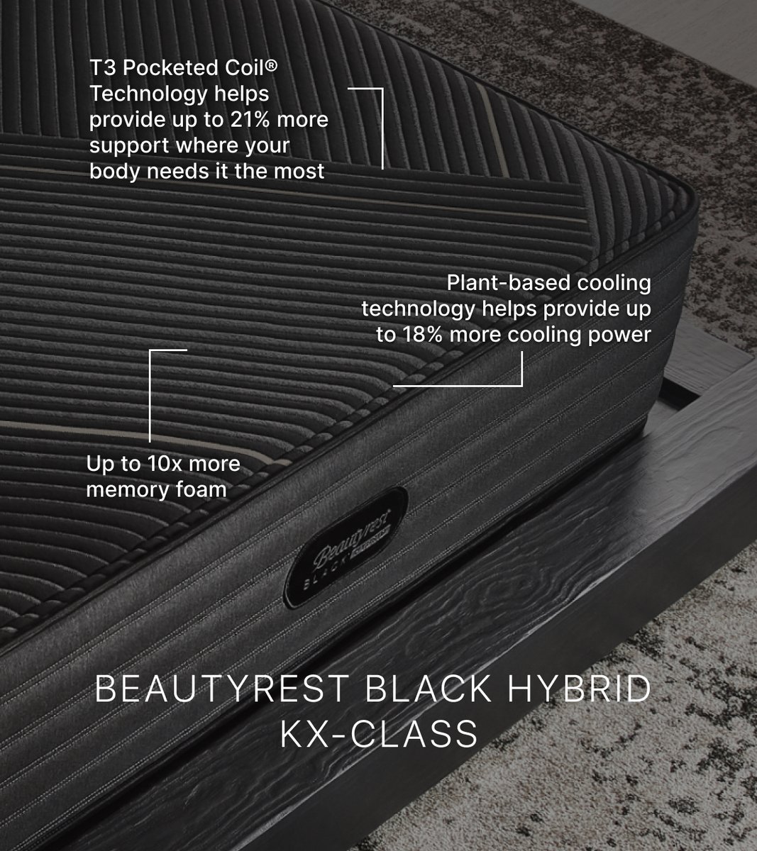 Experience first-class sleep with the New Beautyrest Black. Shop the Beautyrest Black collection here: bit.ly/3qWXZb7