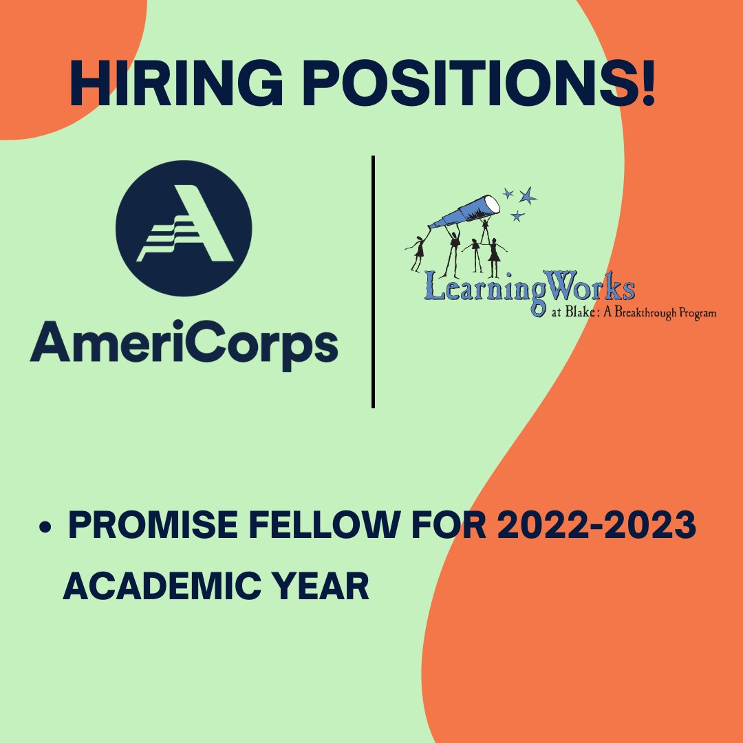 bt_mpls's tweet photo. Education, having fun, &amp; supporting Minneapolis Public School students...?
LearningWorks is hiring a Promise Fellow to help support our students! 
This position, is a great opportunity to gain jobs skills that will prepare you for your career path!
Apply with the link in our bio! https://t.co/uIEeXRUrJ8