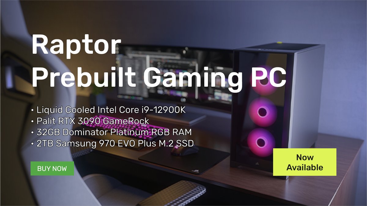 Introducing our new top of the line gaming PC the RAPTOR!
Fully customisable with RGB lighting and an LCD display on the cooler, this powerhouse is perfect for 4k gaming, streaming and content creation.

okt.to/UeV8bS