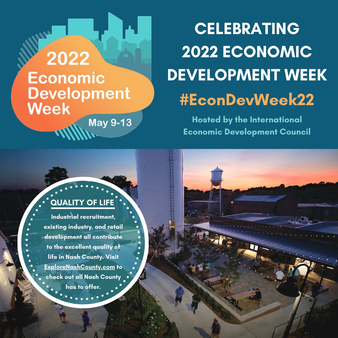 #EconDevWeek22 Economic Development is...Quality of Life! Industrial recruitment, existing industry, and retail and downtown development all contribute to providing an excellent quality of life. Find out more things to do in Nash County by visiting explorenashcounty.com.