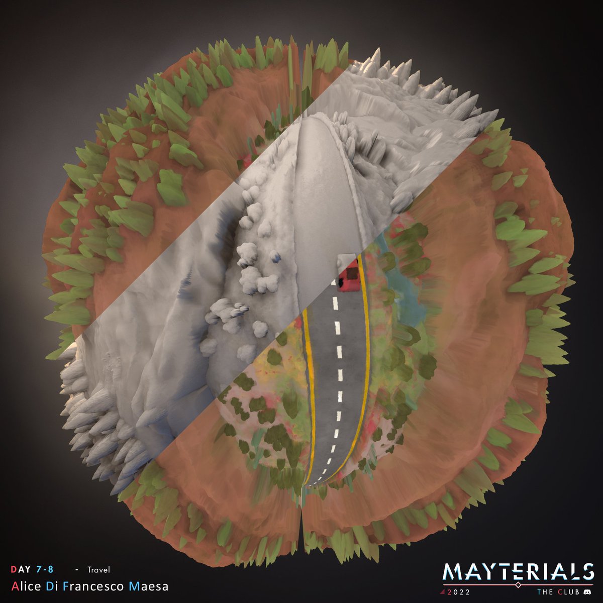 Road trips are the best!
#mayterials <a href="/TheClubDiscord/">The Club</a> 
All done with #SubstanceDesigner
#MadeWithSubstance