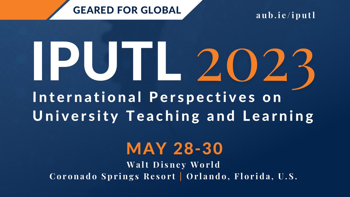 IPUTLS's tweet image. ✨WE’RE GOING BACK TO DISNEY✨

Mark your 🗓 for May 28-30 for #IPUTL2023. We can’t wait to welcome back past attendees &amp;amp; see new faces out our new [&amp;amp; more cost efficient!] resort location!

Stay up-to-date at aub.ie/iputl. 

#GearedforGlobal ⚙️ 🌎
