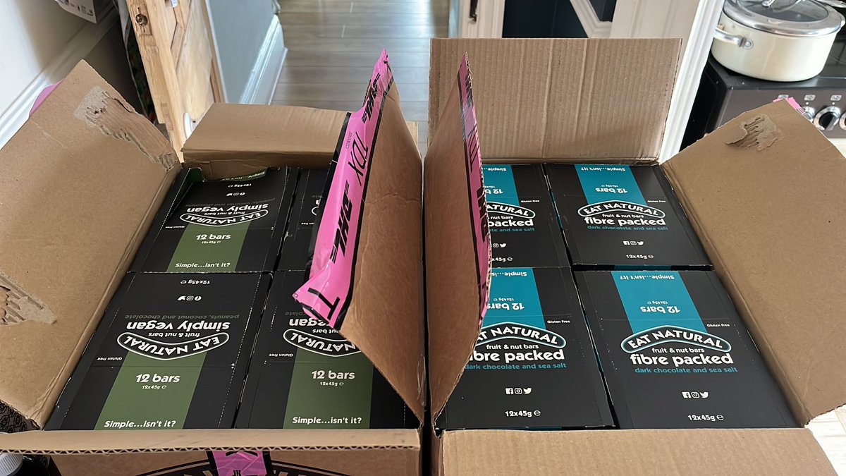 Massive thanks to <a href="/EatNaturalBars/">Eat Natural</a> for sending these. In two weeks these bars will help fuel our runners as we cross from coast to coast. We will keep you updated. <a href="/HeritageAurora/">Heritage & Health at Aurora Wellbeing</a> @AuroraCentres