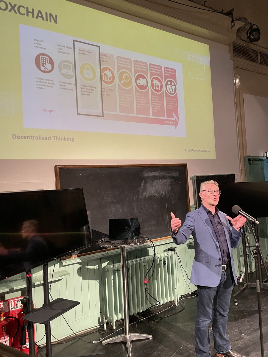 suchprettyeyes's tweet photo. Tonight in the first half of the lab we’ll be hearing about the Telling Tales of Engagement project and @chrisspeed is starting with its origins in work on #OxChain and smart contracts… #creativeinformatics #creativeclusters https://t.co/xj99MKVZtD