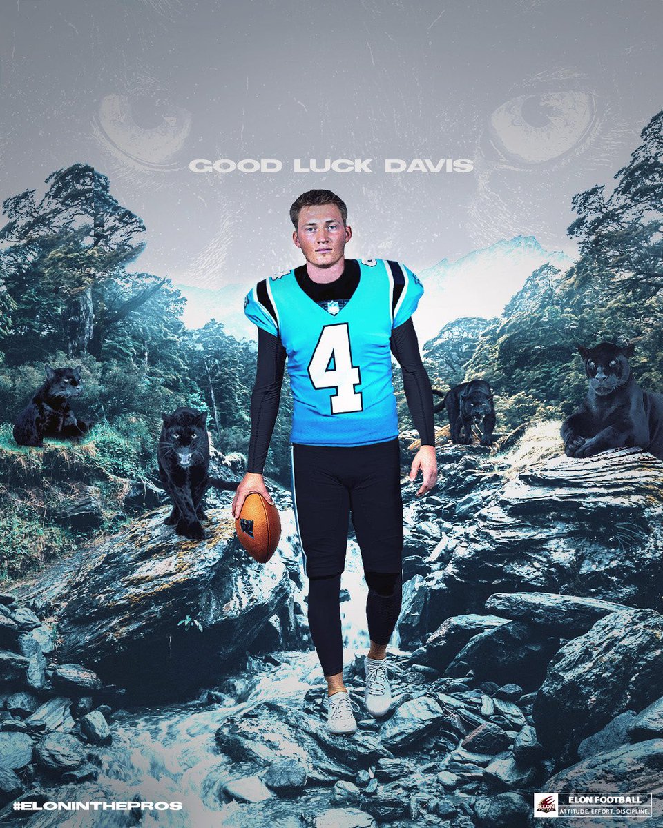 ElonFootball's tweet photo. Good luck to @cheek2017 as he begins his rookie minicamp with the @Panthers! 

#ElonInThePros | #NFLReady | #KeepPounding https://t.co/rTEtbH672q