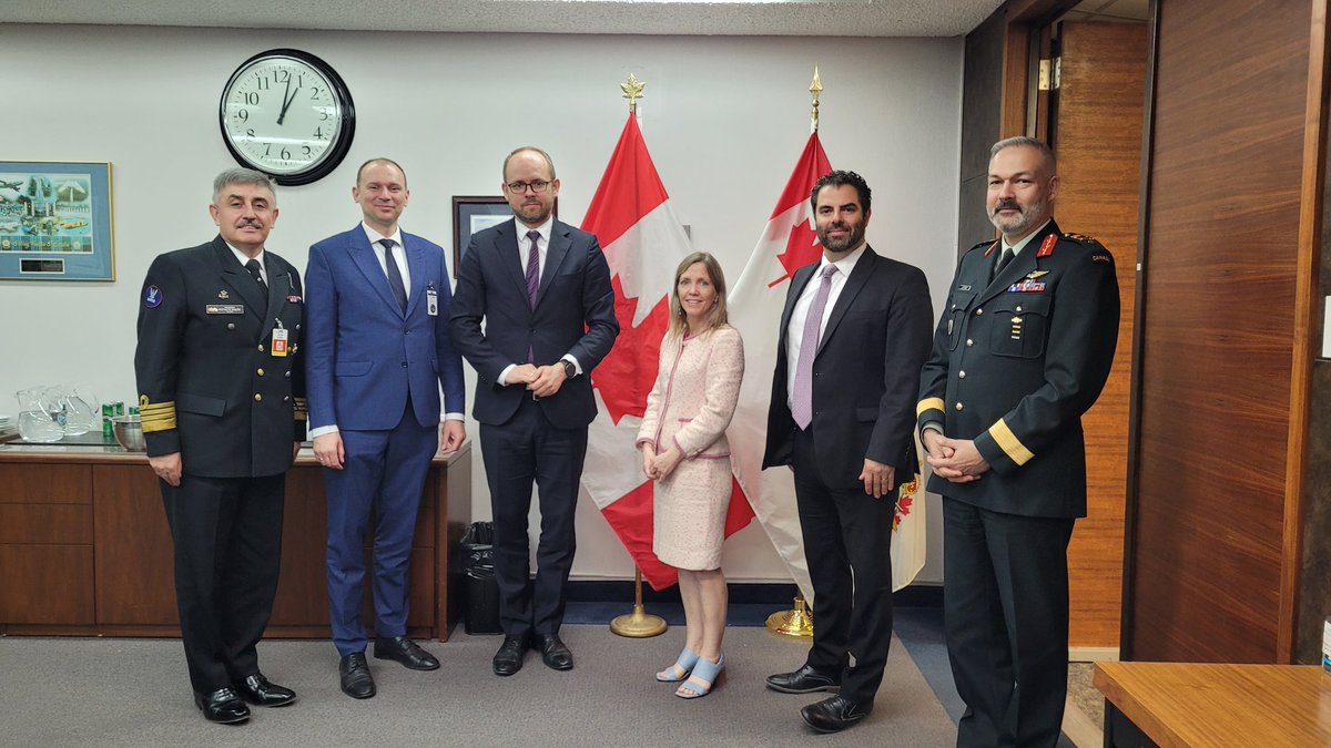PLinCanada's tweet photo. Dep. FM @Marcin_Przydacz accompanied by Amb. @WitoldDzielski held talks with Associate Deputy Minister @NationalDefence @stefaniebeck19 and discussed the security situation in Europe.
๐ต๐ฑ&๐จ๐ฆ #StandwithUkraine ๐บ๐ฆ as it fights to defend its fundamental rights to freedom.
#PL80CA https://t.co/S8kBxQZHL3