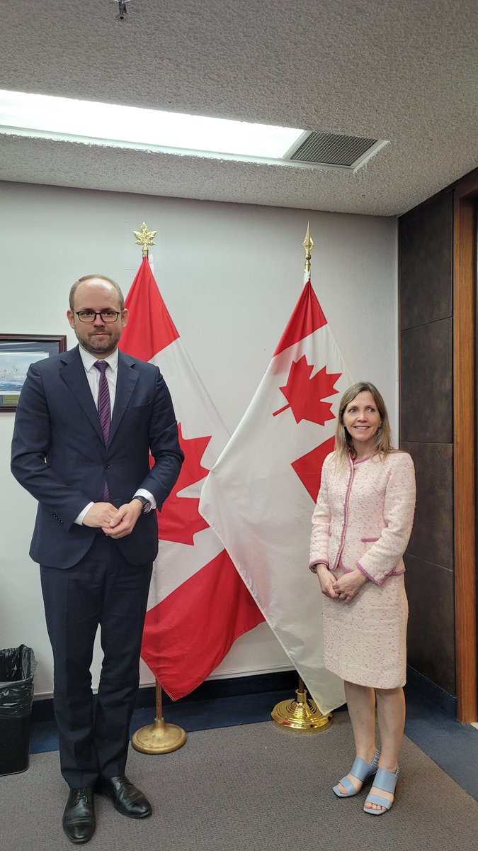 PLinCanada's tweet photo. Dep. FM @Marcin_Przydacz accompanied by Amb. @WitoldDzielski held talks with Associate Deputy Minister @NationalDefence @stefaniebeck19 and discussed the security situation in Europe.
๐ต๐ฑ&๐จ๐ฆ #StandwithUkraine ๐บ๐ฆ as it fights to defend its fundamental rights to freedom.
#PL80CA https://t.co/S8kBxQZHL3