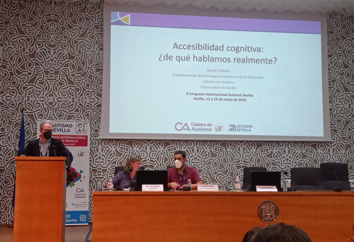 CatedraAutismo's tweet photo. @DavidSaldana_es, presidente de la #CatedraAutismo, habla de Accesibilidad cognitiva en el II Congreso Internacional de @Autismo_Sevilla. #CIAS22 https://t.co/hYqHOm7tHU