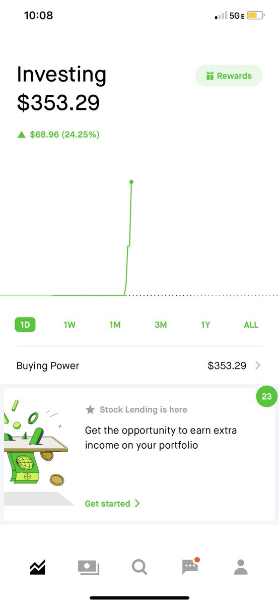 Simply_Sim1's tweet photo. Helping out a friend with their small account today. Today’s first trade in their $200 portfolio. Up a nice %. This is about compounding gains and consistency. I’ll update the progress on here. 💪🏽🧿🚀🚀🚀 https://t.co/Gs9aAYoBwI